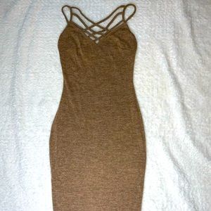 Sarah la Fitted Knit Dress Spaghetti Strap Medium